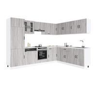 vidaXL Set Mobili da Cucina 14 pz Kalmar Grigio Sonoma in Truciolato