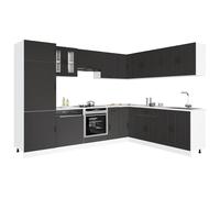 vidaXL Set Mobili da Cucina 14 pz Kalmar Neri Legno Multistrato