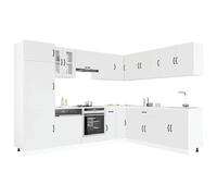 vidaXL Set Mobili da Cucina 14 pz Lucca Bianchi Legno Multistrato