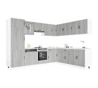 vidaXL Set Mobili da Cucina 14 pz Lucca Grigio Sonoma in Truciolato
