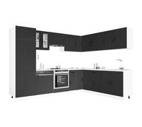 vidaXL Set Mobili da Cucina 14 pz Lucca Neri Legno Multistrato