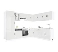 vidaXL Set Mobili da Cucina 14 pz Porto Bianchi Lucido in Truciolato
