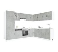 vidaXL Set Mobili da Cucina 14 pz Porto Grigio Cemento in Truciolato