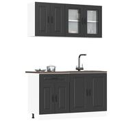 vidaXL Set Mobili da Cucina 4 pz Kalmar Neri Legno Multistrato