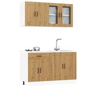 vidaXL Set Mobili da Cucina 4 pz Kalmar Rovere Artigianale Truciolato