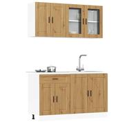 vidaXL Set Mobili da Cucina 4 pz Kalmar Rovere Artigianale Truciolato