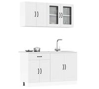 vidaXL Set Mobili da Cucina 4 pz Lucca Bianchi Legno Multistrato