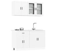 vidaXL Set Mobili da Cucina 4 pz Porto Bianchi Legno Multistrato