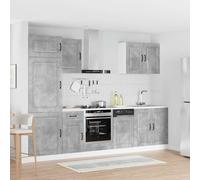 vidaXL Set Mobili da Cucina 7 pz Kalmar Grigio Cemento in Truciolato