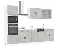 vidaXL Set Mobili da Cucina 7 pz Kalmar Grigio Cemento in Truciolato