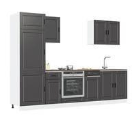 vidaXL Set Mobili da Cucina 7 pz Kalmar Neri Legno Multistrato