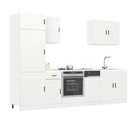 vidaXL Set Mobili da Cucina 7 pz Porto Bianco Legno Multistrato