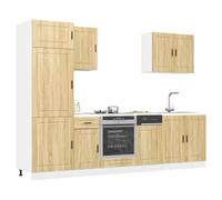 vidaXL Set Mobili da Cucina 7 pz Porto Rovere Sonoma in Truciolato