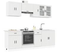 vidaXL Set Mobili da Cucina 8 pz Kalmar Bianco Legno Multistrato