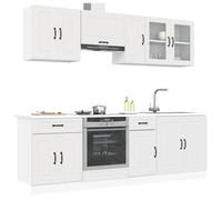 vidaXL Set Mobili da Cucina 8 pz Kalmar Bianco Legno Multistrato