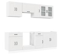 vidaXL Set Mobili da Cucina 8 pz Kalmar Bianco Legno Multistrato