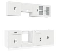 vidaXL Set Mobili da Cucina 8 pz Kalmar Bianco Legno Multistrato