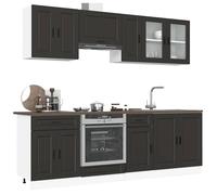 vidaXL Set Mobili da Cucina 8 pz Kalmar Neri Legno Multistrato