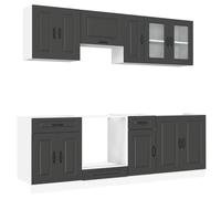 vidaXL Set Mobili da Cucina 8 pz Kalmar Neri Legno Multistrato