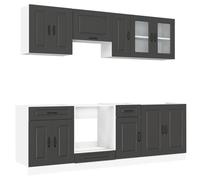 vidaXL Set Mobili da Cucina 8 pz Kalmar Neri Legno Multistrato