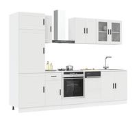 vidaXL Set Mobili da Cucina 8 pz Porto Bianco Legno Multistrato