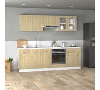 vidaXL Set Mobili da Cucina 8pz “Lyon” Rovere Sonoma in Truciolato