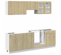 vidaXL Set Mobili da Cucina 8pz Rovere Sonoma in Truciolato, Mobile da Cucina, Arredamento da Cucina, Mobile da Cucina autoportante