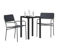 vidaXL Set Mobili da Esterno 3 pz Antracite Acciaio