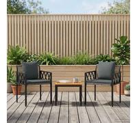 vidaXL tuinmeubelset 3 st Grijs en Donkergrijs poly rattan