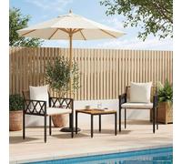 vidaXL tuinmeubelset 3 st Bruin en Crème Wit poly rattan