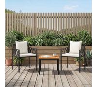 vidaXL tuinmeubelset 3 st Zwart en Cream Wit poly rattan