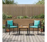 vidaXL tuinmeubelset 3 st Zwart en Turquoise poly rattan
