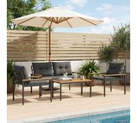 vidaXL Set Mobili da Esterno 4 pz 4-Posti Grigio Scuro polyrattan