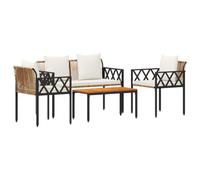 Set Mobili da Esterno 4 pz Marrone e Bianco Crema polyrattan