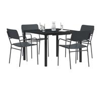 vidaXL Set Mobili da Esterno 5 pz Antracite Acciaio