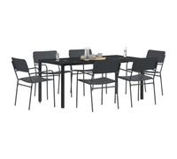 vidaXL Set Mobili da Esterno 7 pz Antracite Acciaio