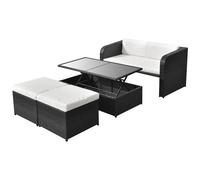 vidaXL - Set Mobili Da Esterno Nero Polirattan 9 Pz