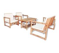 vidaXL Set Divani da Giardino 4 pz con Cuscini in Bambù