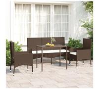 vidaXL Set Mobili da Giardino 4 pz con Cuscini in Polyrattan Marrone