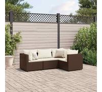 DIVANO DA GIARDINO VIDAXL 4 pz con Cuscini in Polyrattan Marrone - 3308073