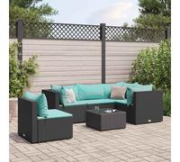 vidaXL Set Mobili da Giardino 6 pz con Cuscini in Polyrattan Nero
