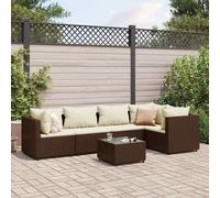 vidaXL Set Mobili da Giardino 6pz con Cuscini in Polyrattan Marrone