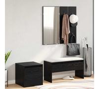 vidaXL Set mobili da ingresso 3 pcs Rovere nero 80 x 31 x 40 cm