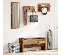 vidaXL Set mobili da ingresso 4 pcs Legno vecchio Legno multistrato