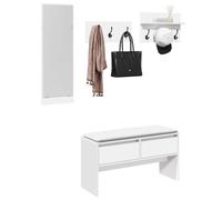 vidaXL Set Mobili da Ingresso 4 pz Bianco in Legno Multistrato