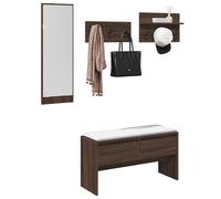 vidaXL Set Mobili da Ingresso 4 pz Rovere Marrone in Legno Multistrato