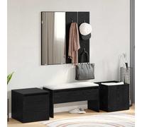 vidaXL Set mobili da ingresso con specchio 6 pcs Legno multistrato