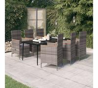 vidaXL Set Mobili da Pranzo da Giardino 7 pz con Cuscini Grigio