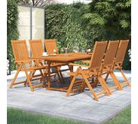vidaXL Set Mobili da Pranzo da Giardino 7 pz Legno Massello di Acacia 150-200 cm