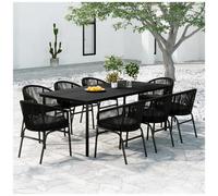 VIDAXL - Set Mobili Da Pranzo Da Giardino 9 Pz Con Cuscini Nero
